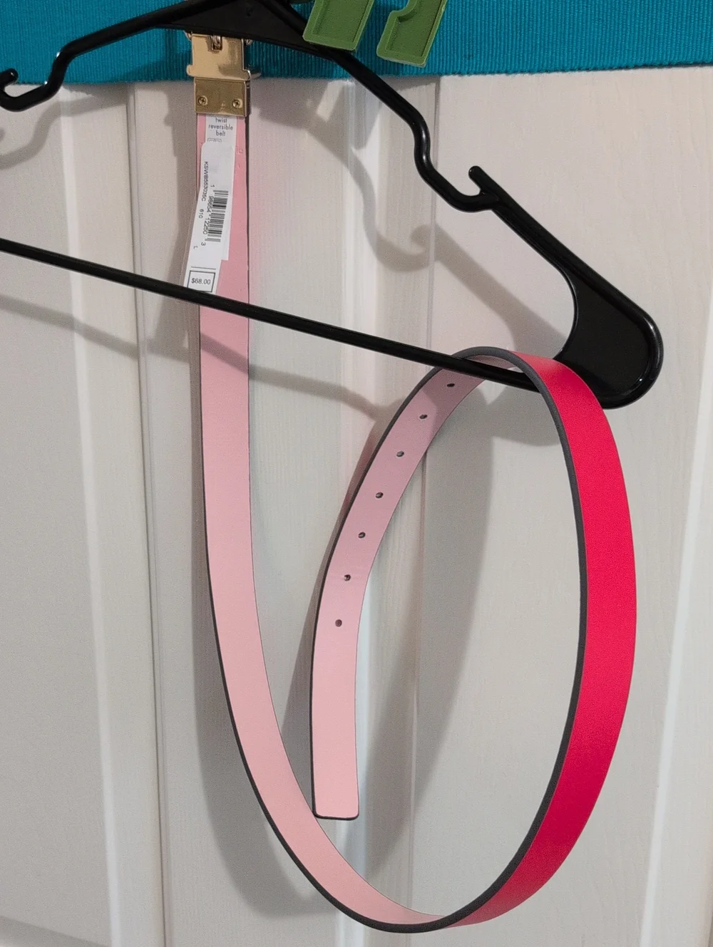 NWT Kate Spade Reversible Pink/Red Belt with Gold Buckle